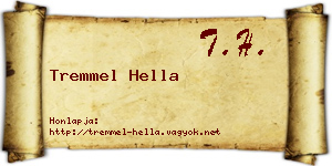 Tremmel Hella névjegykártya